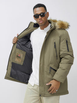 Парка мужская зимняя удлиненная с мехом бежевого цвета 606_1B - Wonderrman фото 17