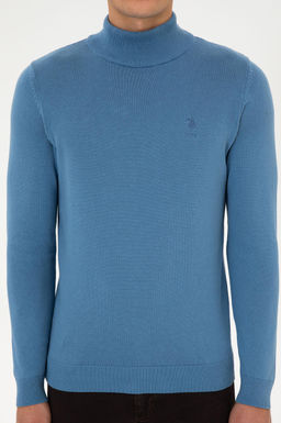 Erkek Slim Fit Yar_m Bal_k__ Yaka Saks Basic Kazak - U.s. polo assn фото 6