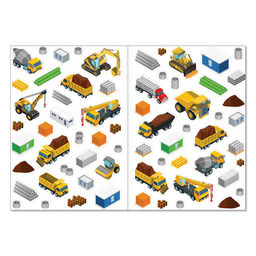 Наклейки многоразовые Такие разные машины, А4, набор 2 шт.