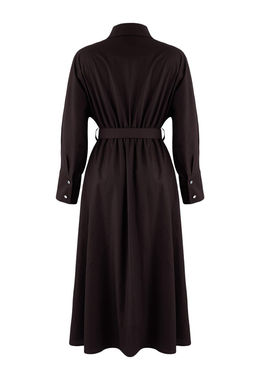 Koyu Kahverengi Kusakl? Midi Dokuma Elbise TWOAW26EL00338