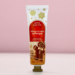 Цена за 3 шт. Крем для рук новогодний, 30 мл, аромат шоколадного печенья, Чистое счастье