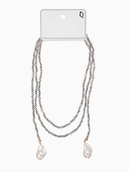 Бусы бисерные с подвесами жемчуг «Нить стекла», L=120 см, №2, серые