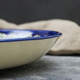 Ляган узбекский Риштанская керамика «Узоры», для плова, d=36 см, синий