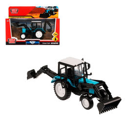 Технопарк. Трактор "Беларус" 11 см, металл свет-звук подв. элем, син, кор. арт.BELARUS-11SL-BU