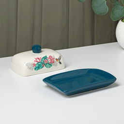 Маслёнка Доляна «Тропики», 17×12.5×8 см, цвет белый