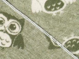 Одеяло байковое жаккардовое в/уп 100*140 "Совы" цв хаки