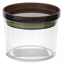 "Феличита" Банка для сыпучих продуктов пластмассовая 0,21л, д8,2см, h7см, прозрачный, прижимная крышка с силиконовым уплотнителем (Китай)