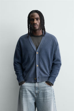 C?RDIGAN RELAXED FIT LAVADO / Azul - Zara фото 2