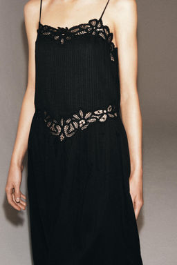 VESTIDO MIDI ENCAJE ZW COLLECTION / Negro - Zara фото 2