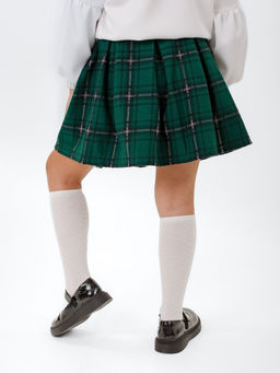 Юбка Татьяна, цвет Зеленый-клетка крупная, 78%х/б,16%пэ,6%л - 5+ фото 2