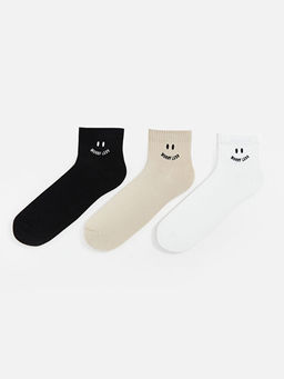 Bask?l? Erkek Soket ?orap 3l?