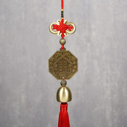 Цена за 2 шт. Колокольчик металл Монета Инь-ян 1 колокол d=2,5 см 35х5,3х2,7 см - Simaland фото 3