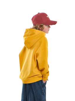 Джемпер худи one sizeс принтом с начесом 	 UD 8006 горчичный - Mini maxi фото 6