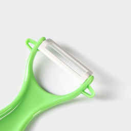 Набор кухонный на подставке Доляна, 5 предметов: ножи 7,5 см, 10,5 см, 12,5 см, 15 см, овощечистка, цвет зелёный  фото 6