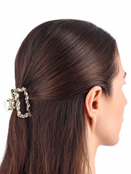 Цена за 6 шт. Крабик для волос «Кэли», прямой, 5 см, золото