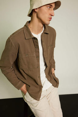 Хлопковая рубашка с длинными рукавами Relax Fit