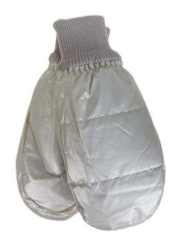 Зимние женские варежки с подкладом из искусственного меха, цвет молочный