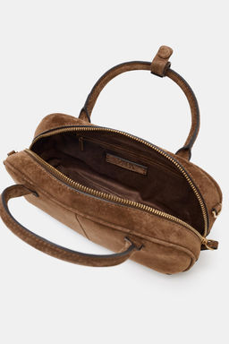 SPLIT SUEDE MINI BAG WITH DOUBLE HANDLE