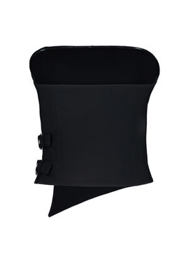 Trendyolmilla Siyah Straplez Fitted Kemer Toka Detayl? Dokuma Bluz TWOSS24BZ00349 фото 16