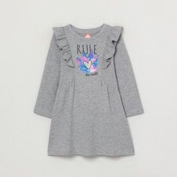 CRB wear/CWKG 62888-11-290 Платье для девочки, светло-серый меланж/Ex.Cherubino  фото 4