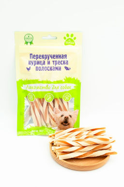 BIOHAUS Перекрученная курица и треска пакет 75 г, BHS044