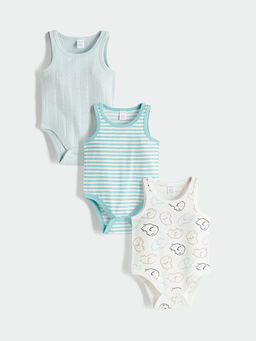 Desenli Erkek Bebek ??t??tl? Body 3l?