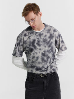 Футболка мужская серая с эффектом фаст-дай Фаст Дай на графите 111858