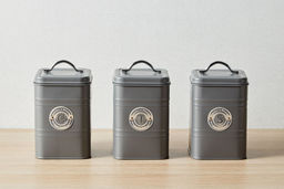 Набор банок для сыпучих продуктов Grandham, тёмно-серые, 1,45 л, 3 шт - Maxwell & Williams фото 7