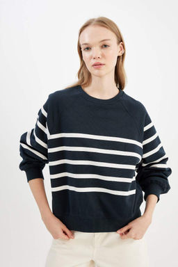Толстовка из плотной ткани в полоску Cool Oversize