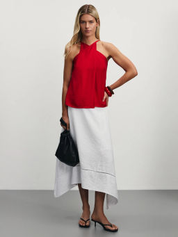 Юбка миди из вискозы с перфорацией / Zarina