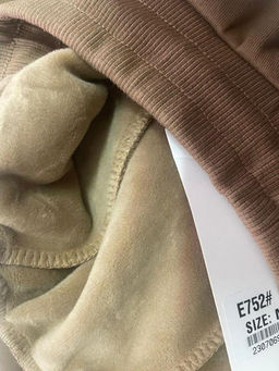 E752 DK. BEIGE Брюки спортивные утепленные женские (хлопок 95%, полиэстер 5%) - Фабричный китай фото 7