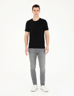 Siyah Slim Fit Basic Ti__rt