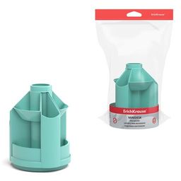 Цена за 1 шт. Подставка настольная вращающаяся пластиковая ErichKrause Mini Desk, Pastel, мятный  фото 2