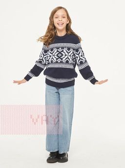 Джемпер детский 222-10123. 189/293 т.синий/белый