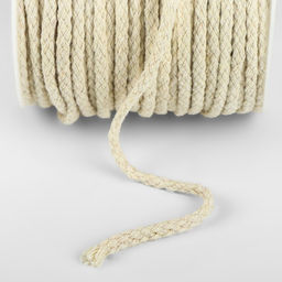 Шнур для плетения, хлопок, d=4 мм, 50±1 м, без сердечника, белый