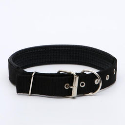 Ошейник Комфорт комбинированный, 58 х 3 см, ОШ 45-52 см, чёрный - Пижон фото 2