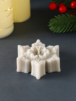 Цена за 2 шт. Свеча новогодняя Звездочка ажурная, 757025 мм, серебро