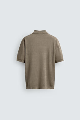 POLO PUNTO REGULAR FIT 100% LINO / Verde claro - Zara фото 9
