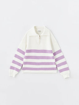 Polo Yaka K?z ?ocuk Triko Kazak