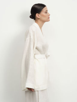 Жакет-кимоно льняное 42367 белый