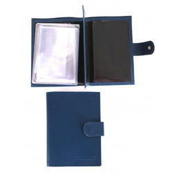 Обложка для авто+паспорт-Croco-ВП-1022 с хляст, двойн стенка, натуральная кожа синий бергамо (47) 264817