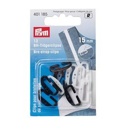 Застежка PRYM 401185 держатель для бретелей пластик 15 х 10 мм 12 шт. СК/Распродажа черный / белый