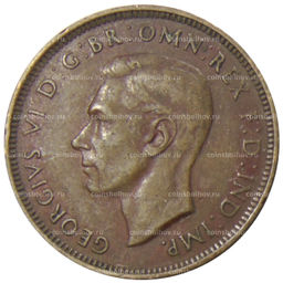Монета 1/2 пенни 1938 года Австралия