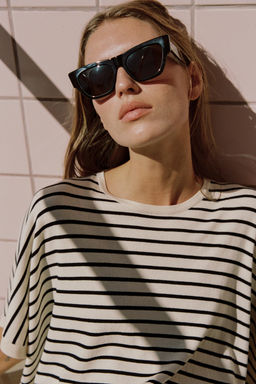 TOP PUNTO MANGA ANCHA / rayas - Zara фото 2