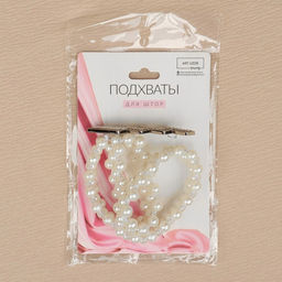 Подхват для штор Геометрия, жемчуг на резинке, 2,2 7,5 см, 2 45 см, цвет белый - Арт узор фото 8