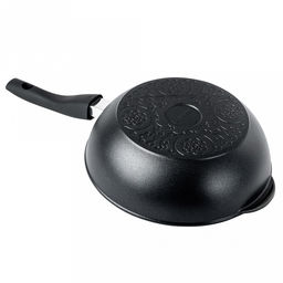 Сотейник с антипригарным покрытием д24см "Классик", h8,2см, s0,4см, съемная ручка из термостойкого пластика (Россия)