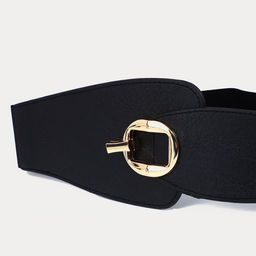 Ремень женский, ширина 6-10 см, на резинке, пряжка металл, цвет чёрный - Simaland фото 2