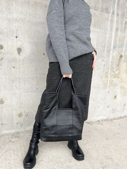 Женская кожаная сумка шоппер 2047-9 Блек - Sergio valentini фото 8