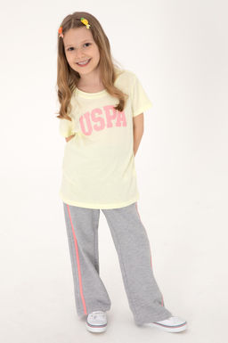K_z _ocuk Gri Melanj Loose Fit Kenar Biyeli E_ofman Alt_