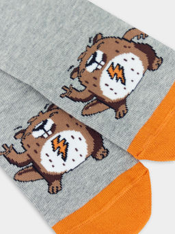 Цена за 5 пар! Носки детские серые с рисунком в виде сурка Пятница - Mark formelle фото 2